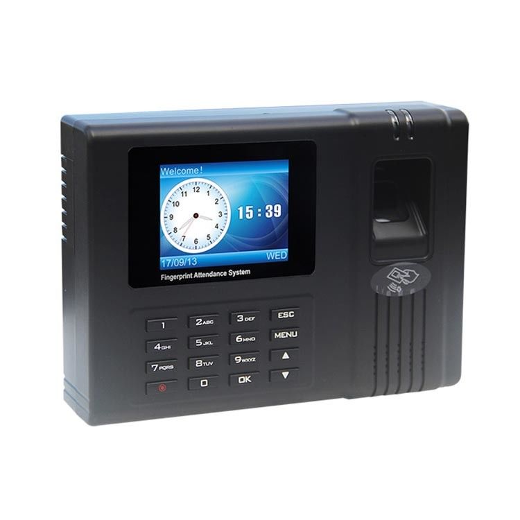 Waktu Jam LCD 2.4 Inci Kontrol Akses Sidik Jari Biometrik