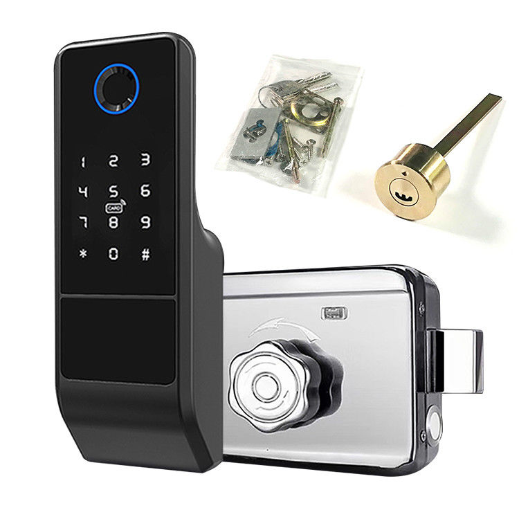 Tuya Wifi APLIKASI Biometrik Finger Print Smart Door Lock Fingerprint Door Handle Digital Keyless Lock