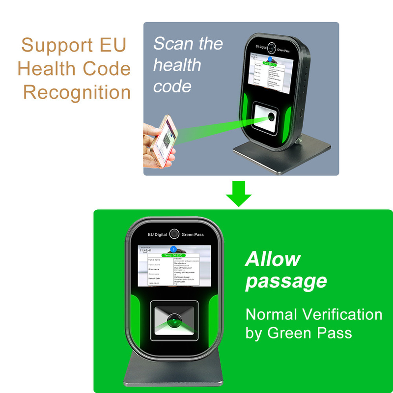 5 Inch LCD Display Rusia EU Green Pass Scanner Pembaca Kode QR Pemindai