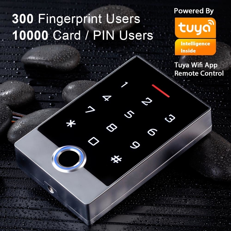 Sistem Kontrol Akses Pintu Wifi Tuya IP68 Waterproof Standalone Keypad RFID / Sidik Jari