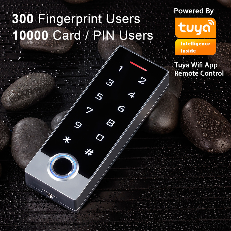 Tuya App Kontrol Akses Pintu Sidik Jari Biometrik Kartu RFID Tahan Air IP68 Touch Keypad