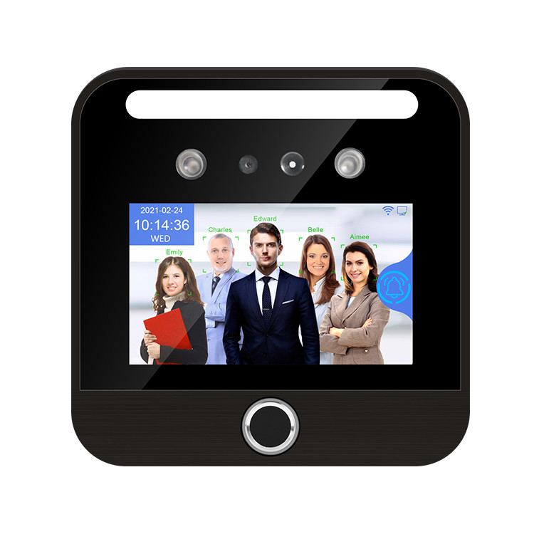 5 Inch IPS Layar Sentuh Mesin Absensi Pengenalan Wajah Perekam Waktu Biometrik