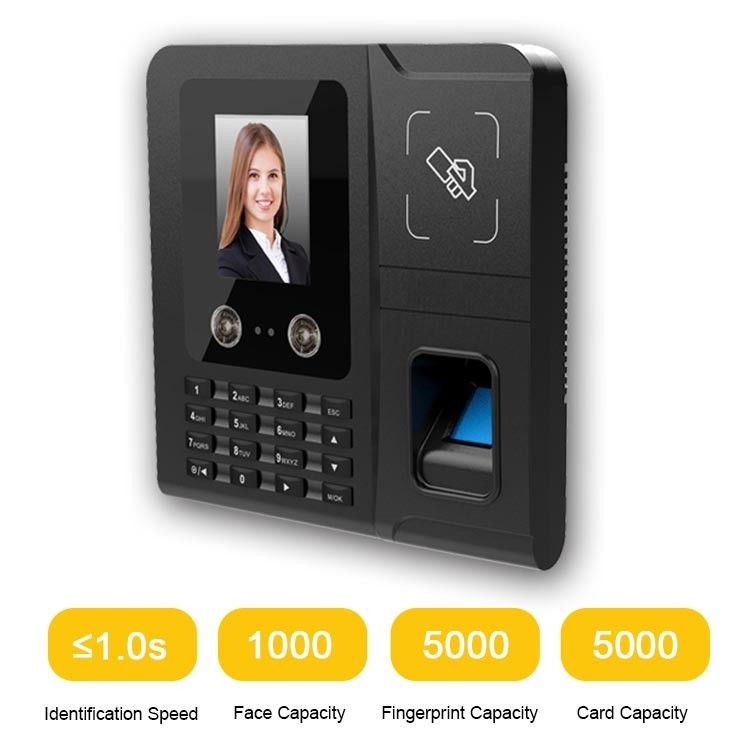 POE Powered Desktop Software RS485 Mesin Pengenal Wajah