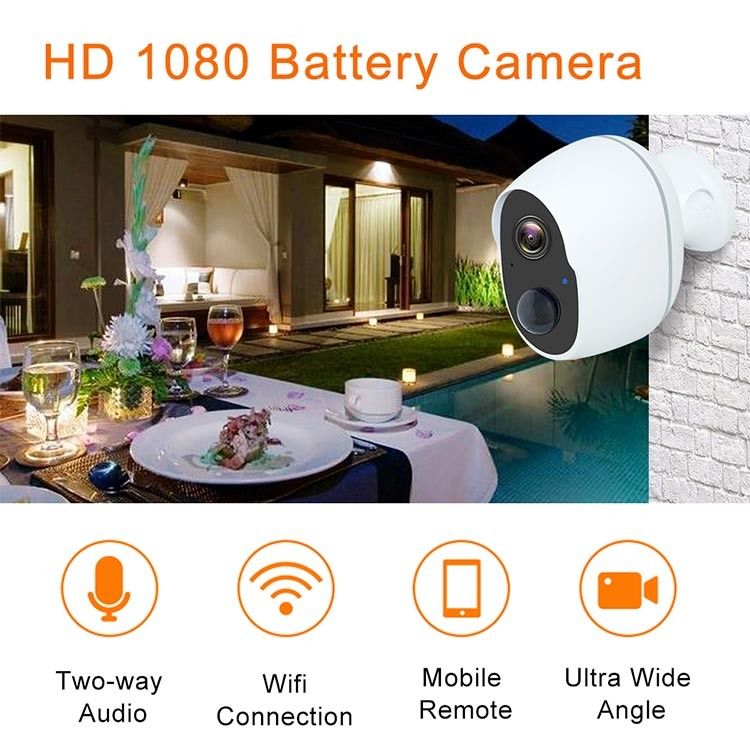 Waterproof Outdoor Indoor Isi Ulang 2MP 5V 2A Mini WiFi Cam