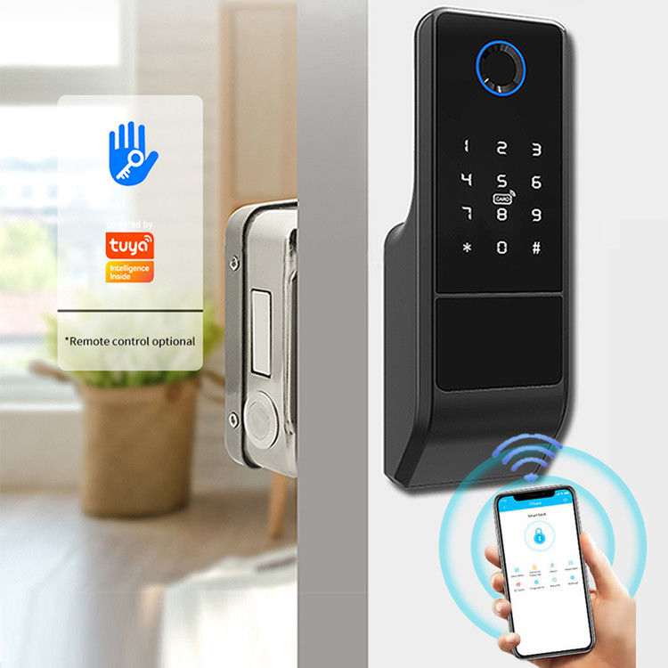 Sidik Jari Biometrik Rfid Tuya Smart Lock WiFi APP Remote Control Untuk Hotel