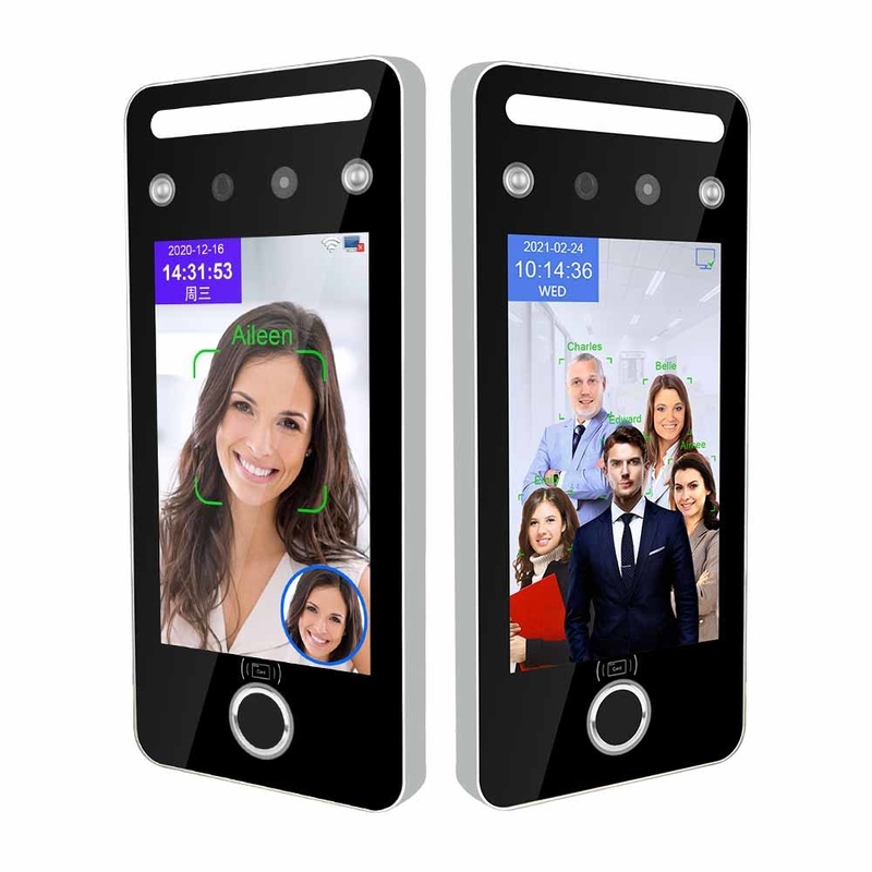 Mesin Sidik Jari Absensi Waktu 5 Inch Touchless Facial QR Code Card Reader