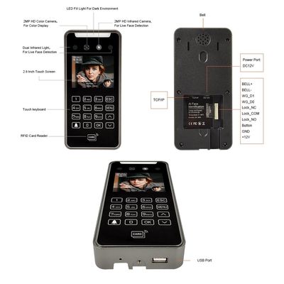 TCP / IP Wifi RFID AI Pengenalan Wajah Produk Kontrol Akses Biometrik Berbasis Cloud