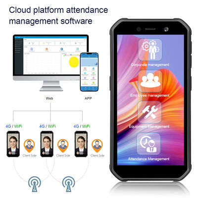 5.5 Inch Touch Screen 、 0.3s Fast Face Recognition Time Attendance Terminal - 5000 kapasitas wajah untuk kehadiran mobile