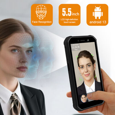 5.5 Inch Touch Screen 、 0.3s Fast Face Recognition Time Attendance Terminal - 5000 kapasitas wajah untuk kehadiran mobile