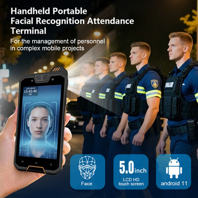 Perangkat Pengenal Wajah Genggam Portabel dengan GPS NFC Pemindai Kode QR dan Desain Tahan Air IP68 untuk Kehadiran Seluler
