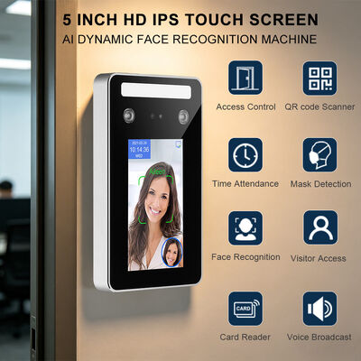 Waterproof AI Dynamic Face Recognition Terminal dengan Pengakuan Kartu RFID Perangkat Lunak Gratis APP Ponsel