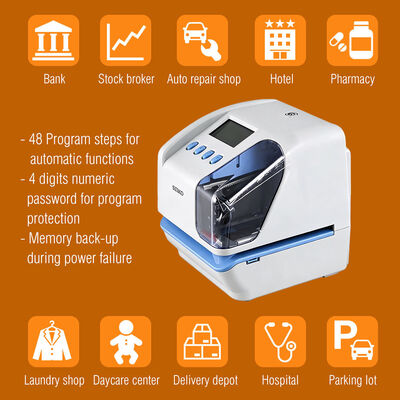Mesin Absensi Stempel Waktu Flash Disk USB Multi-bahasa Mesin Absensi Kartu dengan Pencetakan 2 Baris