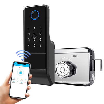 Tuya Wifi APLIKASI Biometrik Finger Print Smart Door Lock Fingerprint Door Handle Digital Keyless Lock