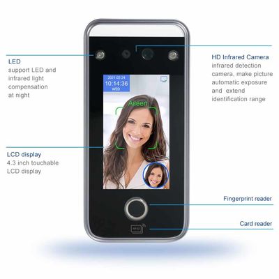 Mesin Absensi Biometrik Berdiri Tinggi Sidik Jari Kartu IC RS485