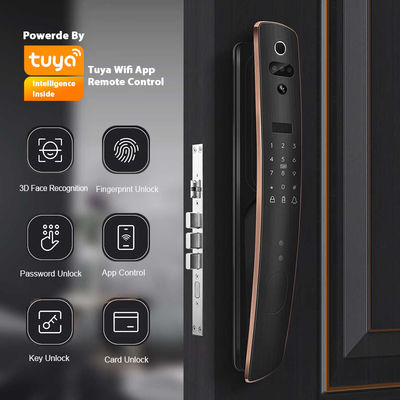 3D Wajah Digital Tuya Smart Lock Kontrol Akses Sidik Jari RFID Paduan Aluminium